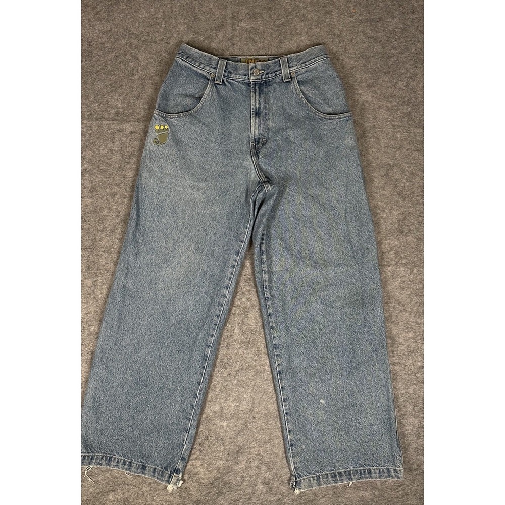 JNCO Pipes Smoke Stacks 179 Jeans Denim Embroidered Mens 31x32 Baggy